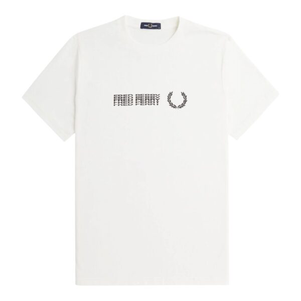 Camiseta Fred Perry Off White e Preto REF M8593
