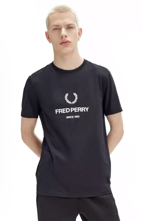 Camiseta Fred Perry Preto e Branco REF M8588
