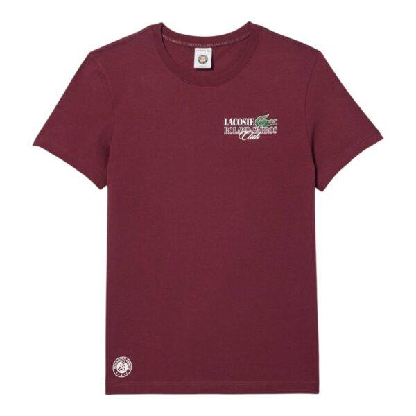 Camiseta Lacoste Roland Garros Vinho REF ROLANDGARROSCLUB