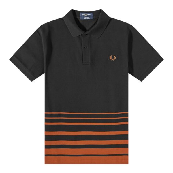 Gola Polo Fred Perry Enginee Red Stripe Preto REF M5826