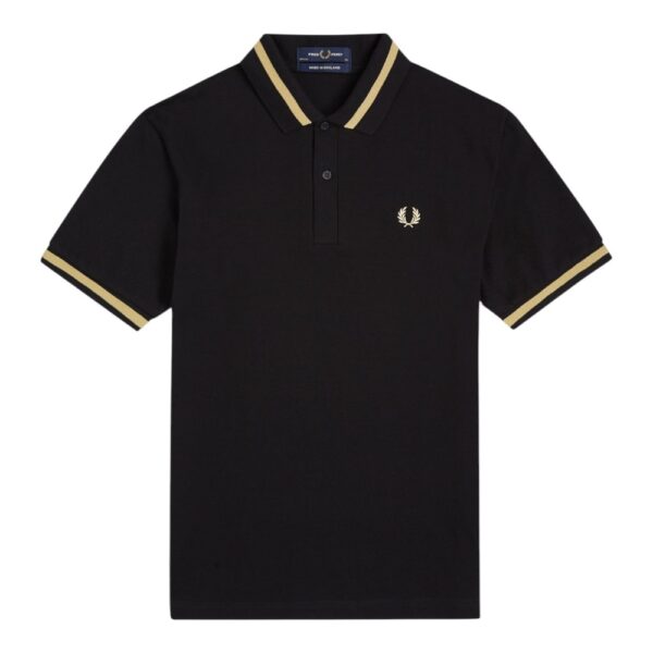 Gola Polo Fred Perry Preto e Dourado REF M2