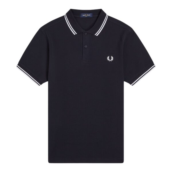 Gola Polo Fred Perry Twin Tipped Azul e Branco REF M3600