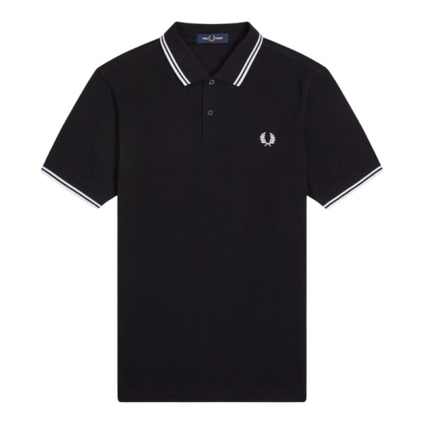 Gola Polo Fred Perry Twin Tipped Preto e Branco REF M3600