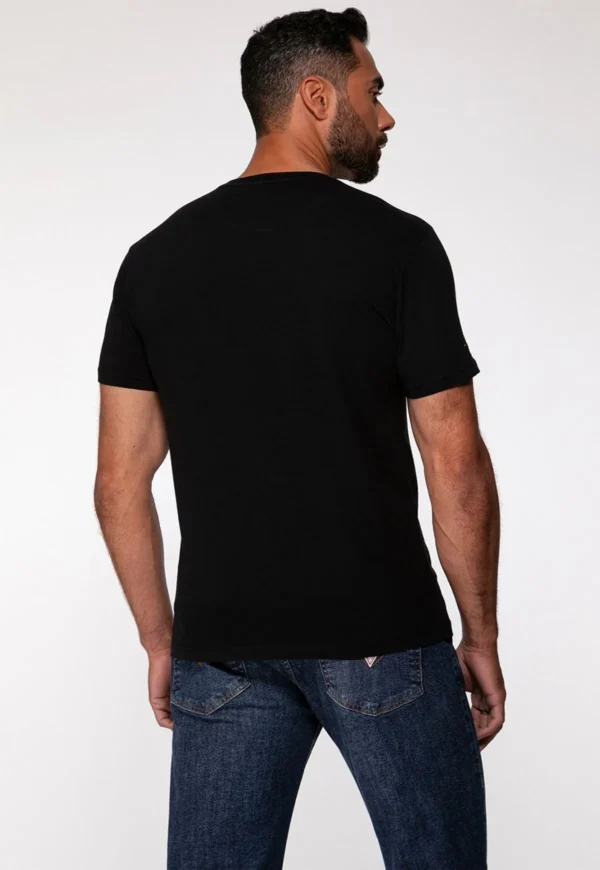 Camiseta Preta Com Detalhe Guess – Ref. MB0TSHKS001