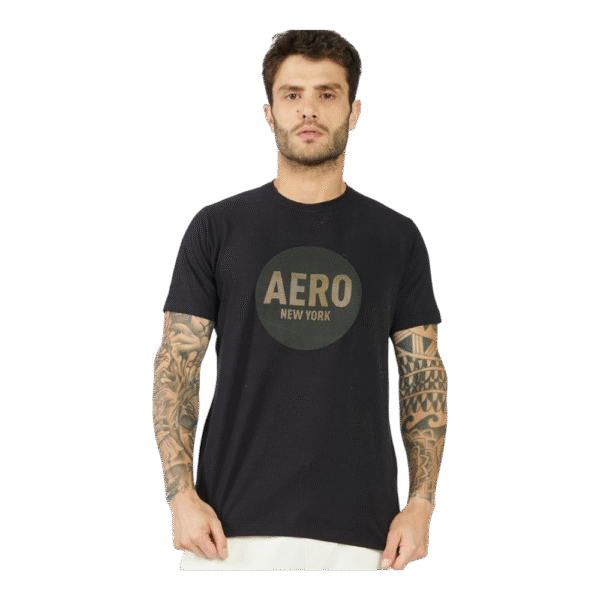 Camiseta Aeropostale Preta com estampa frontal • REF 871101202