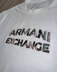 Camiseta Emporio Armani Branca com nome com estampa camuflada • Ref 6DZTHCZJBYZ