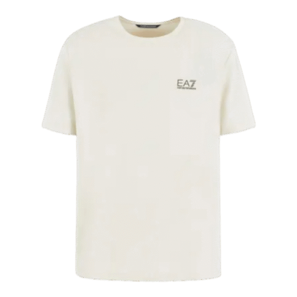 Camiseta Emporio Armani Off White Basica com detalhe no peito • Ref 8NPT18PJ02Z