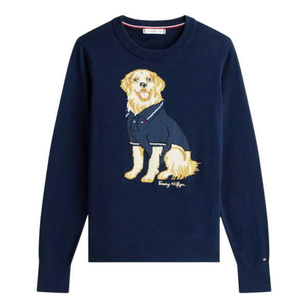 SUÉTER TOMMY HILFIGER DOG BEGE  - THWW0WW46926