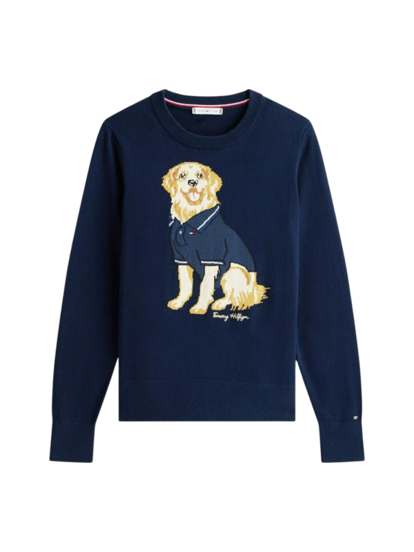 SUÉTER TOMMY HILFIGER DOG BEGE  – THWW0WW46926