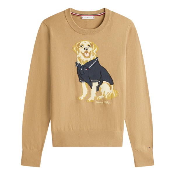 SUÉTER TOMMY HILFIGER DOG BEGE  - THWW0WW46926