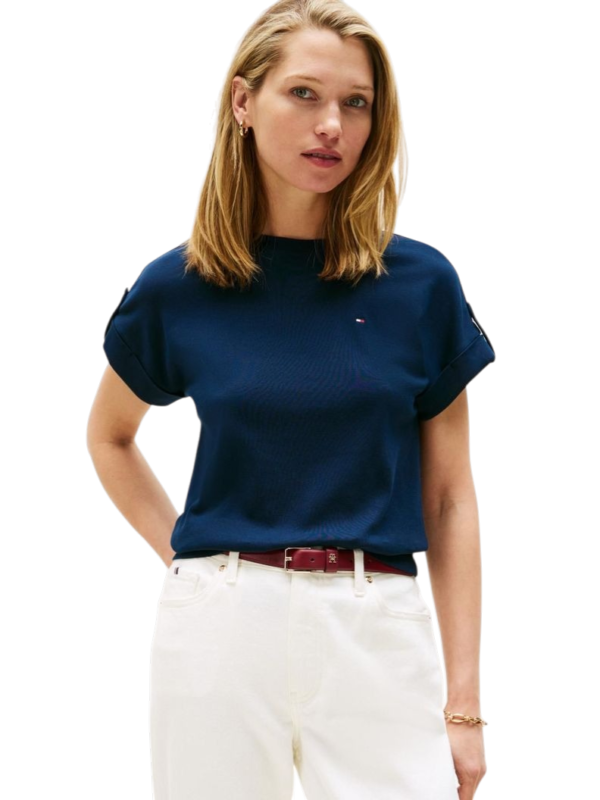 CAMISETA TOMMY HILFIGER FEMININA ROLL TAB  – THWW0WW46884