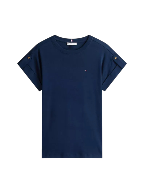 CAMISETA TOMMY HILFIGER FEMININA ROLL TAB  – THWW0WW46884