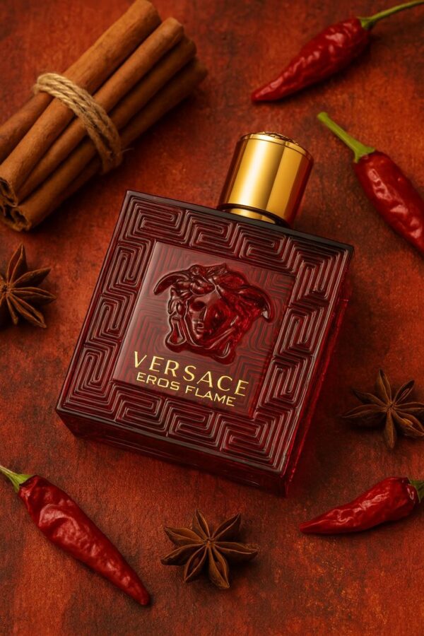 KIT COFFRET EROS FLAME VERSACE – PERFUME EAU DE PARFUM 100ML + TRAVEL CANETA SIZE 10ML + NECESSAIRE KIT REF: COFFRET EROS FL