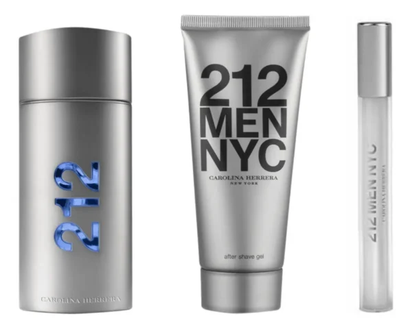 212 NYC MEN 100ML EAU DE TOILETTE, 100ML LOÇÃO PÓS-BARBA E 10ML MEGASPRITZER REF: KIT 212 MEN NYC