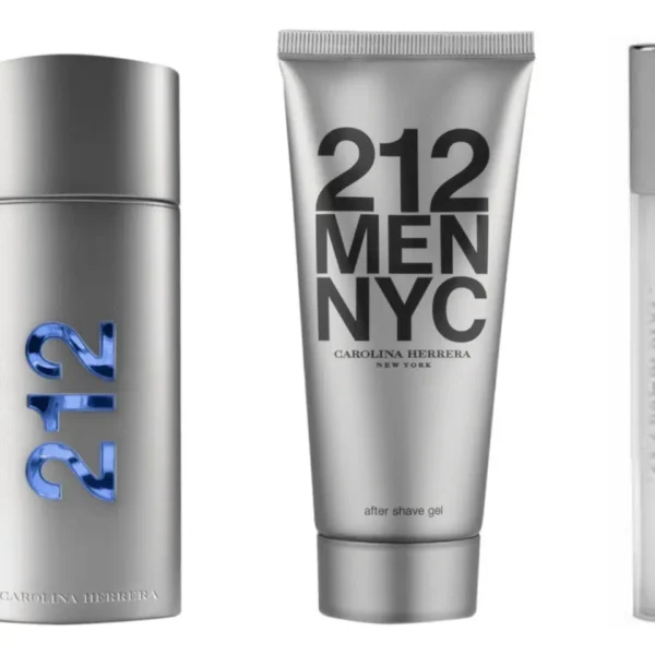 212 NYC MEN 100ML EAU DE TOILETTE, 100ML LOÇÃO PÓS-BARBA E 10ML MEGASPRITZER REF: KIT 212 MEN NYC