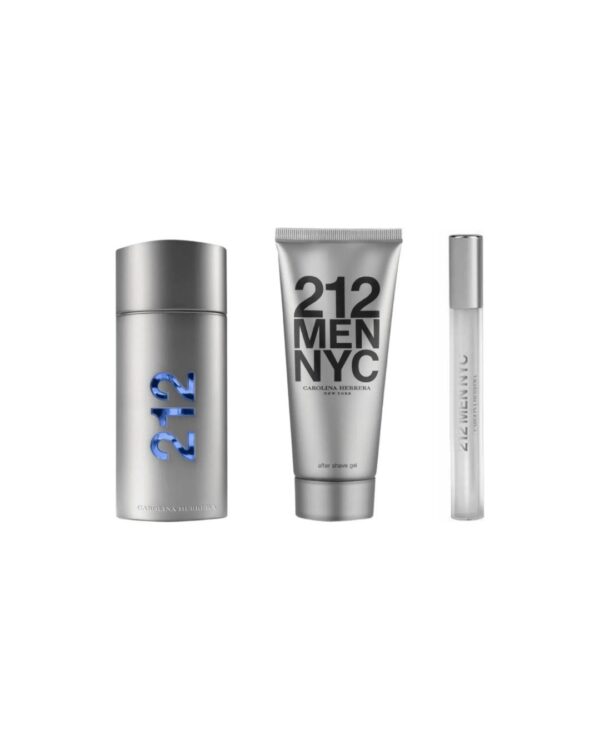 212 NYC MEN 100ML EAU DE TOILETTE, 100ML LOÇÃO PÓS-BARBA E 10ML MEGASPRITZER REF: KIT 212 MEN NYC