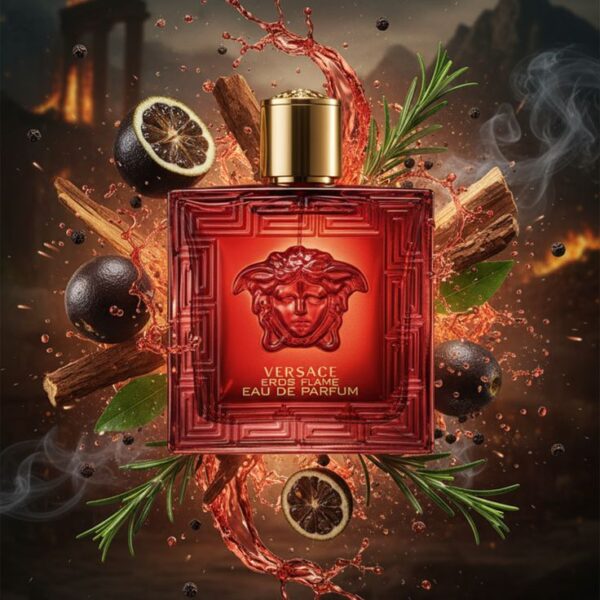KIT COFFRET EROS FLAME VERSACE - PERFUME EAU DE PARFUM 100ML + TRAVEL CANETA SIZE 10ML + NECESSAIRE KIT REF: COFFRET EROS FL