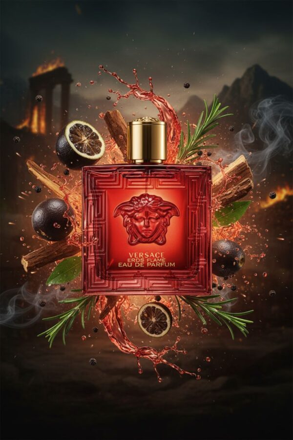 KIT COFFRET EROS FLAME VERSACE – PERFUME EAU DE PARFUM 100ML + TRAVEL CANETA SIZE 10ML + NECESSAIRE KIT REF: COFFRET EROS FL